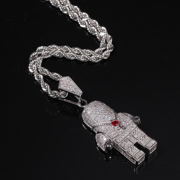 

gold selling diamond astronaut hip hop pendant necklace from creative cartoons man and woman hipster accessories 4c4s, Silver
