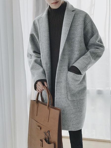 

casual windbreaker men spring autumn anorak turn-down collar windbreaker coat single breasted mens trench coat trench bg50th1, Tan;black