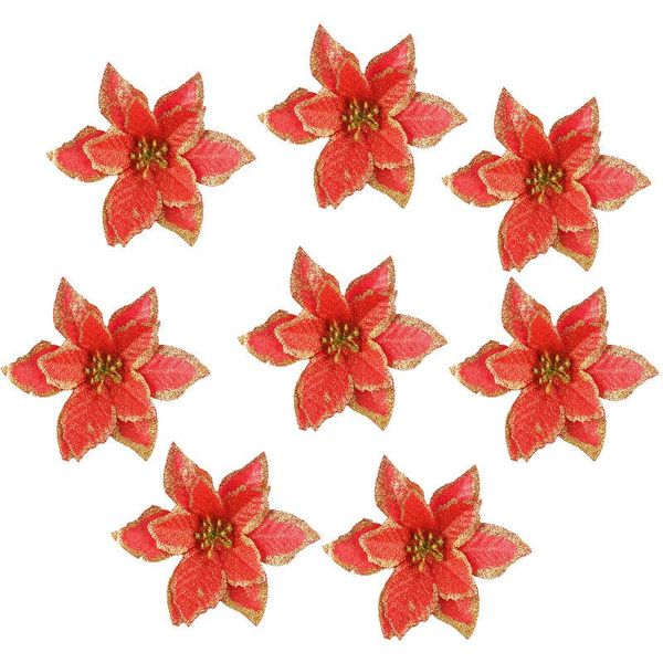 

5 10шт 13см блестящие искусственные цветы для елки украшения diy рождественские украшения дома свадьба рождественские украшения bbywh