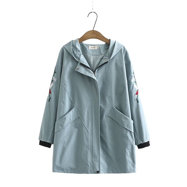 

such autumn plus new winter jackets with floral embroidery sleeve long female size vintage jacket outerwear cx5f, Black;brown