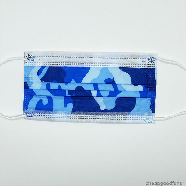 

usx9mprotective color breathable disposable fashion camouflage 3-layer meltblown fabric printing party and family mask 1