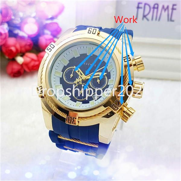 

unbeaten watch men casual sports quartz watch chronograph calendar waterproof multifunctional watches relógio masculino, Slivery;brown