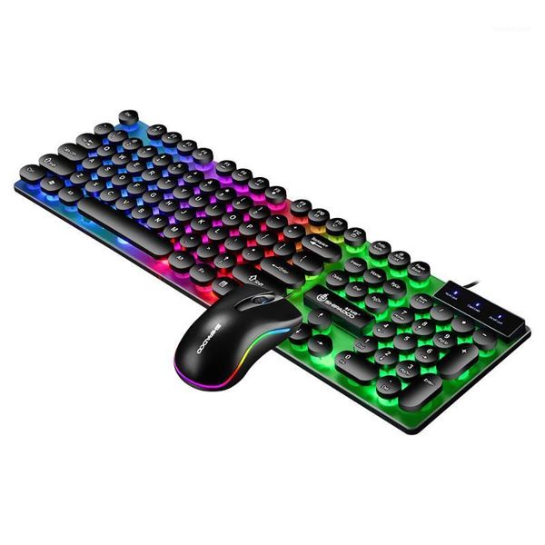 

104 keys keyboard and mouse combo with wired backlight punk keyboard wired colorful 3d mouse for lappc1