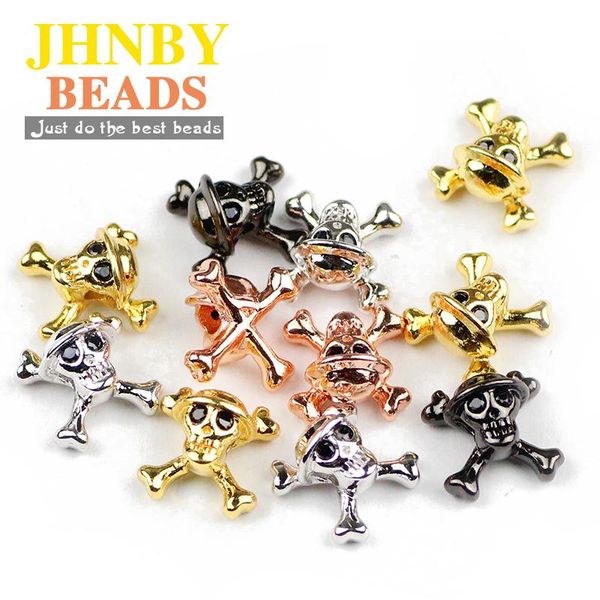 

jnby 4pcs подвески черепа медь spacer bead west cowboy скелетные чары свободные бусины для ювелирных изделий браслет изготовления diy аксесс, Bronze;silver