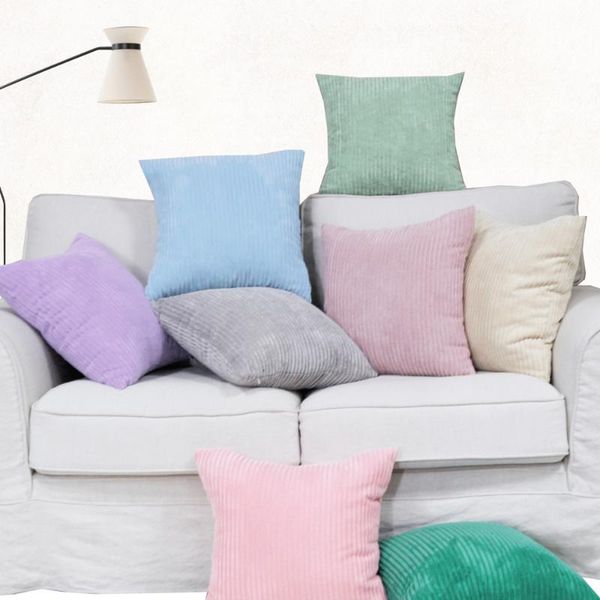 

cushion/decorative pillow corduroy fabric cushion cover 40*60 50*70 35*50cm plain dyed case ht-npcjc-cl