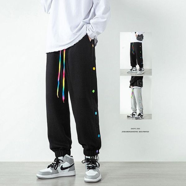

neploha men's casual wooden pants autumn winter new woman harlem pants man oversize korean streetwear clothing1, Black