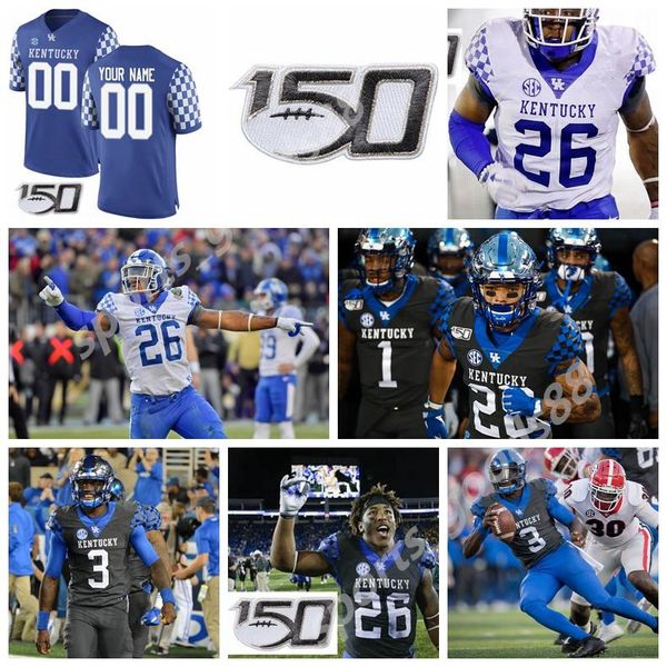 

kentucky wildcats jerseys travis tisdale jersey kash daniel patrick delahunty amani gilmore nik scalzo 2020 football jerseys custom stitched, Black
