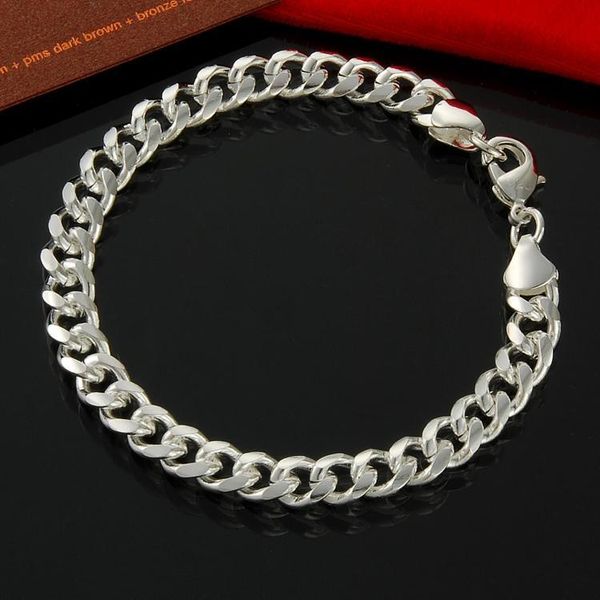 

factoryrywgcurb men's jewelry chain 925 sterling bracelet silver w/ lobster clasp 9mm 8 inchesoutletnpm4
