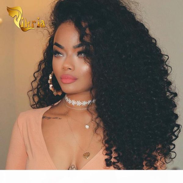 

deep curly full peruvian lace wigs black women indian malaysian brazilian virgin hair pre plucked lace front wigs, Black;brown