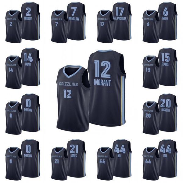 

men delon wright ja morant jonas valanciunas solomon hill brandon clarke dwight howard jersey, Black