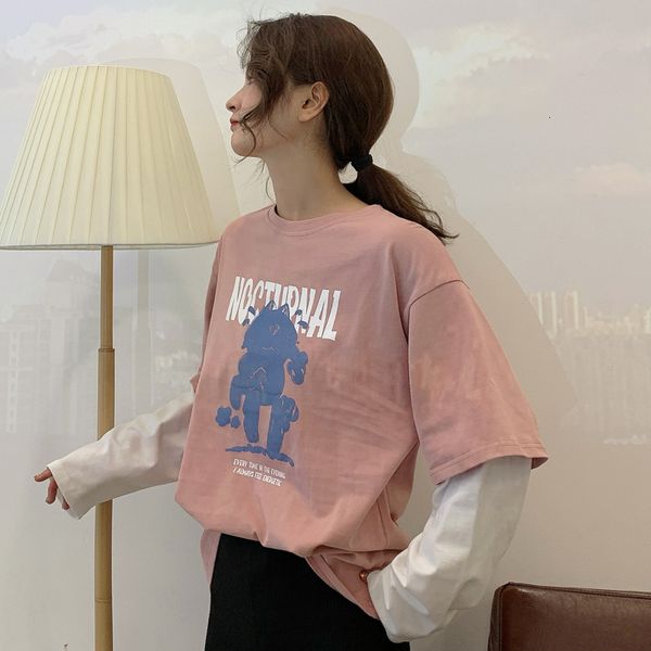 

new long 2021 female t-shirt lets chaoyuansuo style thin tie clothes in early autumn t3cb, White