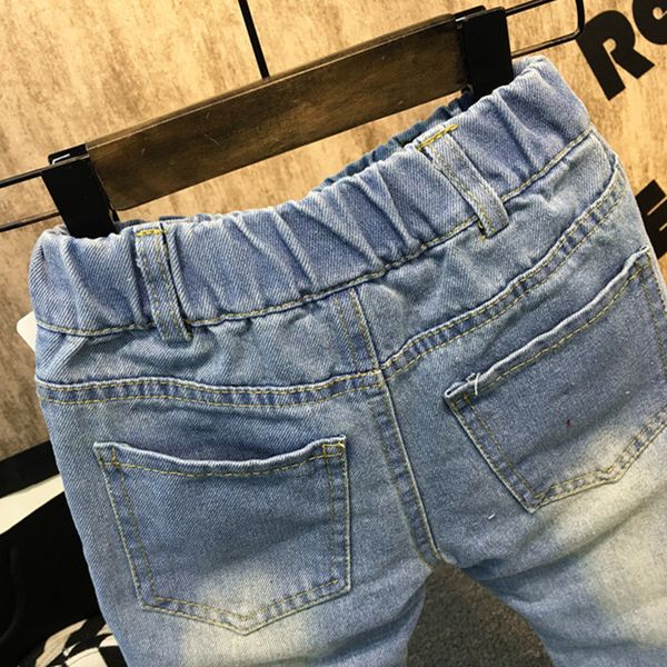 

new fashion baby boy hole jeans trousers kids jeans cotton denim long trousers for children q1219, Blue