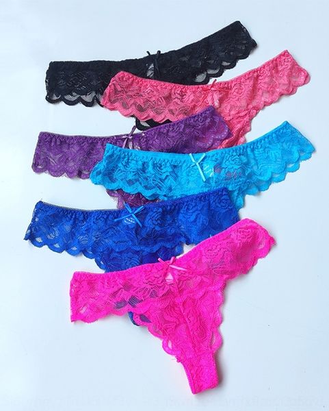 

kuhf lace peen g string thongs on t back lingerie women lady multicolor underwear floral bikini panty panties sale 190230, Black;white