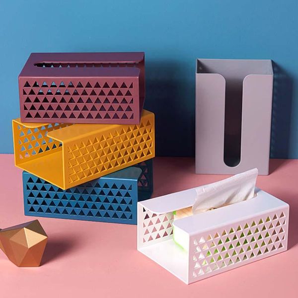 

storage bottles & jars household tissue boxes holder wall hanging seamless hollow paper towel rack living room bathroom creative box