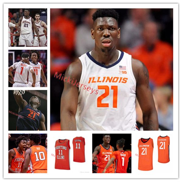 

custom illinois fighting illini basketball kofi cockburn trent frazier andre curbelo ayo dosunmu giorgi bezhanishvili adam miller jersey, Black