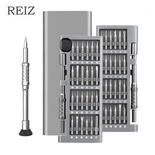 

reiz precision screwdriver 49 in 1 set magnetic torx hex bits with adjustable handle screw driver kit phone pc repair hand tools1
