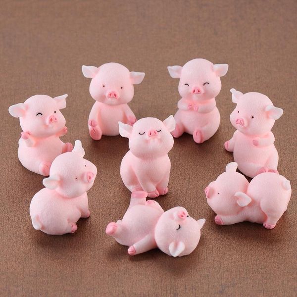 

decorative objects & figurines 37mm x 30mm, 1 pieceornaments decorations pig animal pink resin material cartoon pendant ornament diy