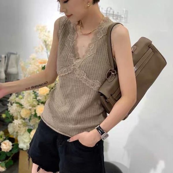

fashion women's spring new v-neck lace stitching wool knitted pullover fashionable and versatile, White;black