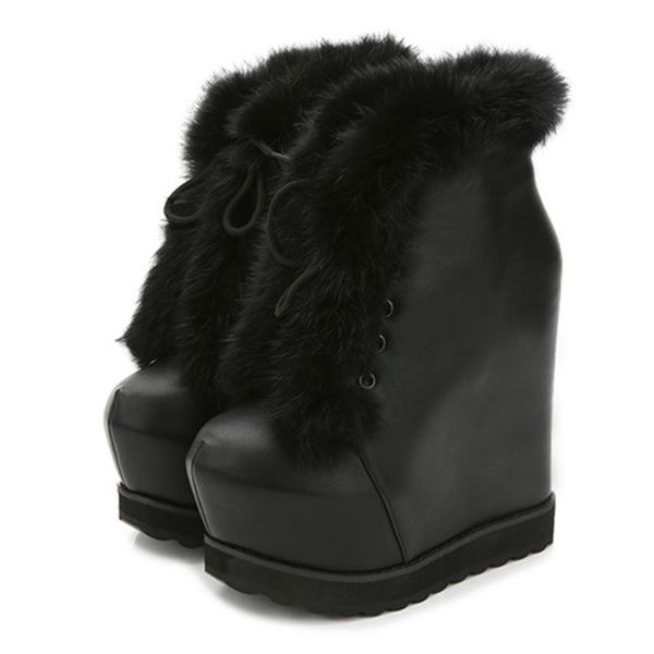 

female 2020 winter false skin fashions wedges shoes woman boots platform snow luxury black boot ladies 5jjm