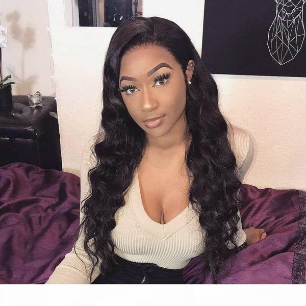 

full lace human hair wigs for woman pre plucked natural hairline brazilian remy hair lace front hair wigs 130% density, Black;brown