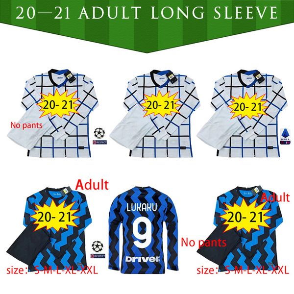 

20 21 лукаку алексис камиза-де-футебол интер milão 2020 2021 lautaro skriniar inter milan с длинным рукавом, Black;yellow
