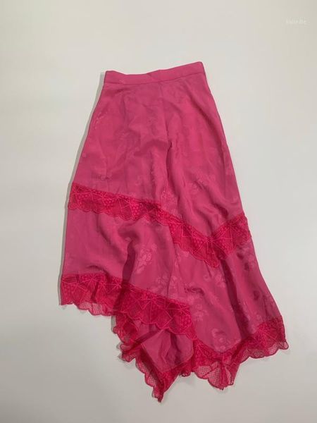 

women skirt red lace-trimmed jacquard skirt1, Black