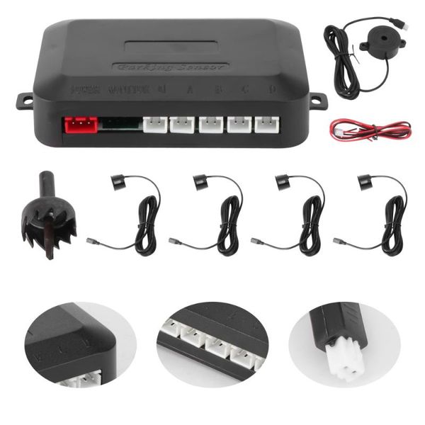 

car rear view cameras& parking sensors 1 set backup alarm audio 4 black monitor detector system for auto vehicle