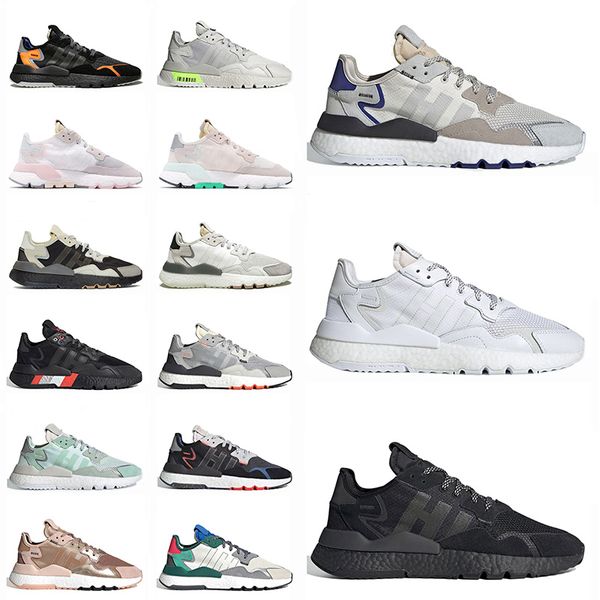 

fashion nite jogger mens sports womens sneakers running shoes triple white black reflective xeno 3m grey ice mint outdoor trainers, White;red