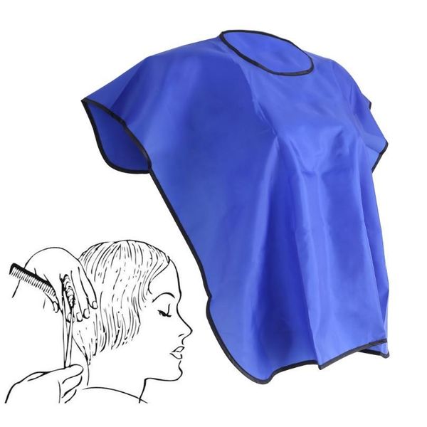 

short square waterproof hairdressing hair cut salon hairstylist gown cape cloth d2ta shor wmtuut, Silver
