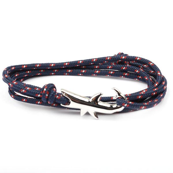 

18 colors optional selling viking bracelets for men and women black shark multilayer rope bracelet homme femme men jewelry wmtlid