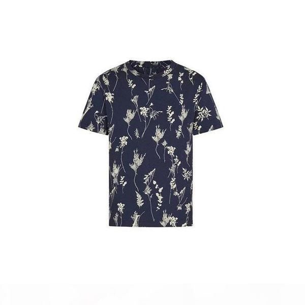 

20ss мода полная цветущая ветвь печатает тройник с коротким рукавом ретро стиль комфортные пары женщин мужская высокая улица футболки hfxhtx, White;black