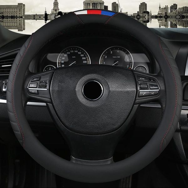 

artificial leather car steering wheel cover for old 3 5 6 2003-2009/custom made dedicated steering-wheel1