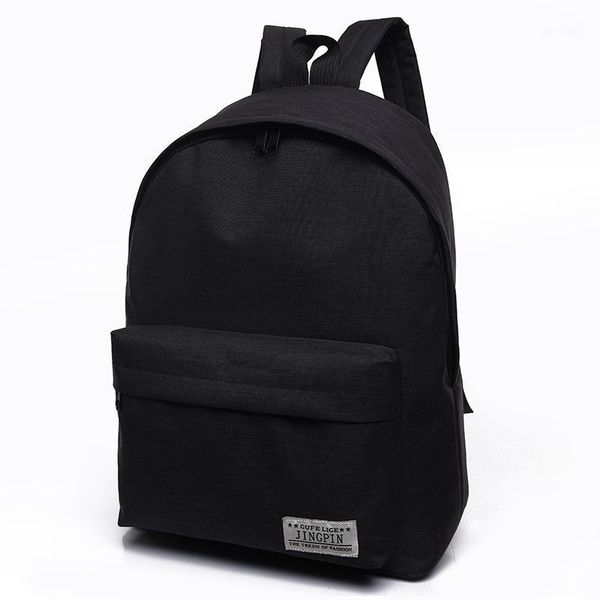 

men male canvas black backpack college student school backpack bags for teenagers casual rucksack travel daypack zf100231