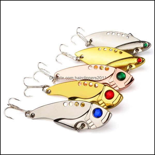 

baits & lures fishing sports outdoors 5 colors abs hard metal vib 6cm 11g vibration spinner spoon sequins lure bass artificial bait cicada t
