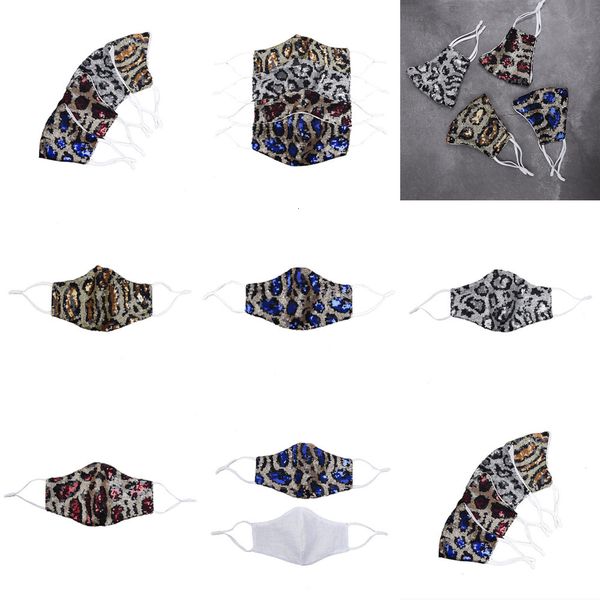 

sequins dustproof leopard fashion bling mouth masks designer washable reusable women face maskoutletl6jw