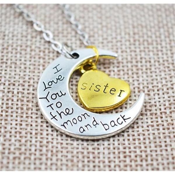 

moon 20pcs/iot i love you to the and back necklace lobster clasp pendant necklaces for jewelry gift ne31 i