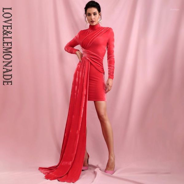

love&lemonade high collar cross folds elastic velvet ribbons bodycon party mini dresses lm822851, Black;gray