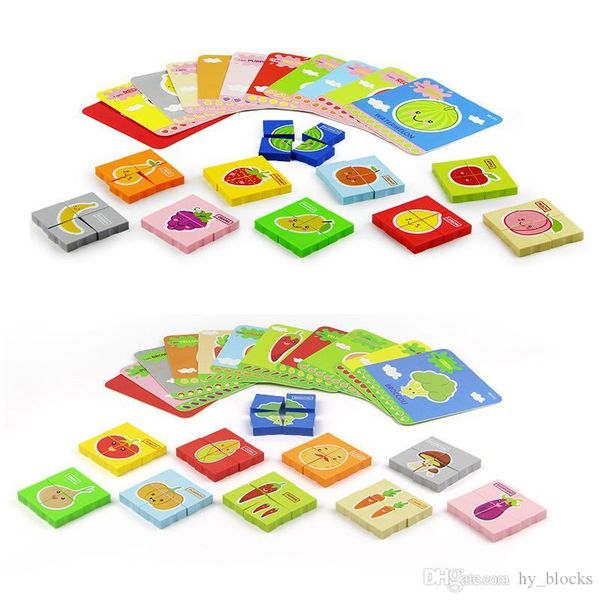 

41pcs educational building blocks toys for children early fun cognitive creative fruits and vegetables planar puzzles diy kids toy gifts