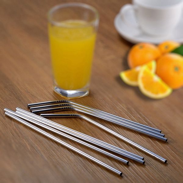 

8.5 10.5 inch length stainless steel drinking for 20 oz 30oz reusable straight bent straws party bar accessories eco-frioutlethdv3