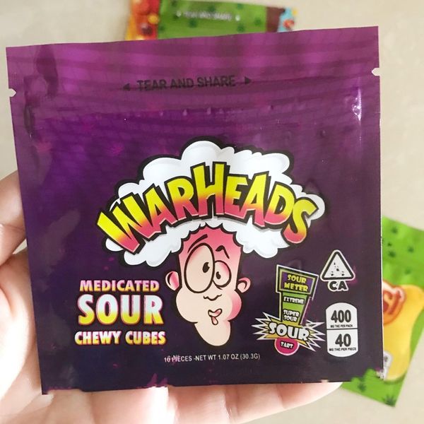

small warheads gushers mylar bag edibles gummy packaging bag 500mg cannaburst medicated sour pouch zipper resealable