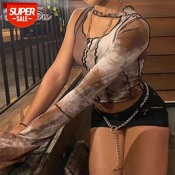 

artsu 2020 single sleeve patchwork cut out crop autumn winter women fashion streetwear outfits y2k tshirts ts52409 #w75i, White