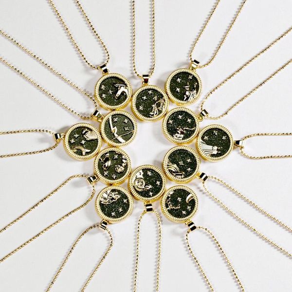 

2020 12 constellation zodiac sign necklace charm gold chain aries leo pendant chokers women men collar jewelry dropship1, Silver