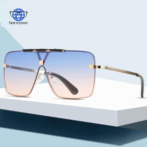 

sunglasses teenyoun fashion square men metal women retro big frame sun glasses vintage gafas, White;black