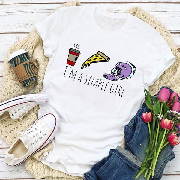 

women graphic coffee fashion life short sleeve finger nail summer t-shirt lady womens clothing clothes tee female t shirt, White
