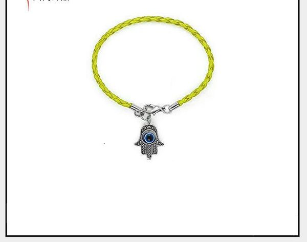 

evil 50pcs/lot mixed hamsa hand leather eye new cord string bracelets lucky charms pendant giftps1501