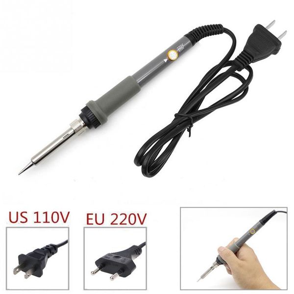 

us/eu plug soldering iron 110v/220v 60w rubber handle adjustable electric temperature welding tool #0117