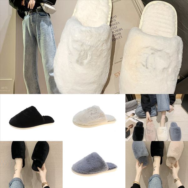 

al3if thermal slippers fashion real fur cotton-padded toe slippers indoor plush bow open slippers light shoes luxury slippers real, Black