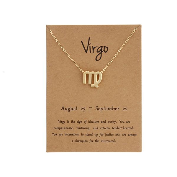 

birthday sign 12pcs zodiac constellation pendant necklace gifts message card for women girl 200928