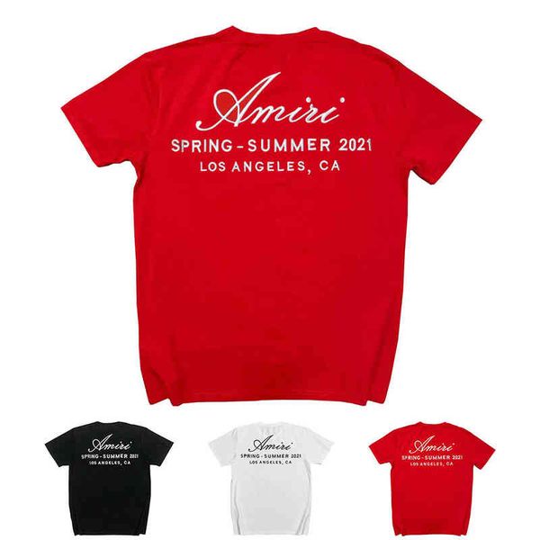 

selling 2022 street fashion new us a miri short sleeve embroidery letter print ins casual hip hop high street half t-shirt men 545, White;black