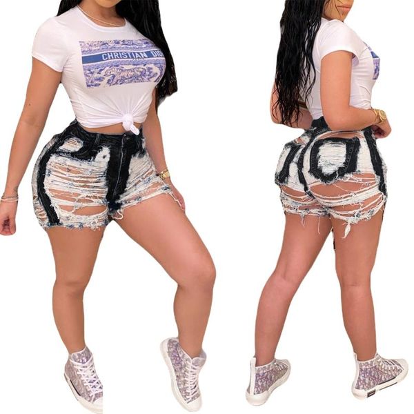 

women's shorts 2021 women tassels ripped high waist denim close-fitting female jeans summer casual clothes for, White;black
